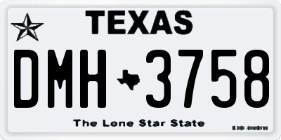 TX license plate DMH3758