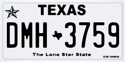 TX license plate DMH3759