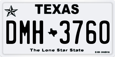 TX license plate DMH3760