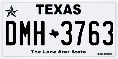 TX license plate DMH3763