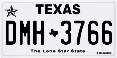 TX license plate DMH3766
