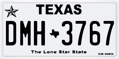 TX license plate DMH3767