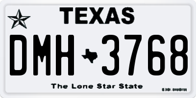 TX license plate DMH3768