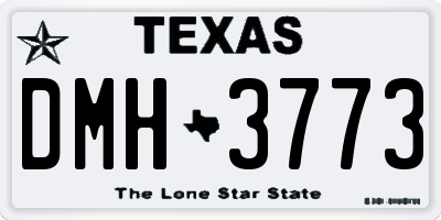 TX license plate DMH3773