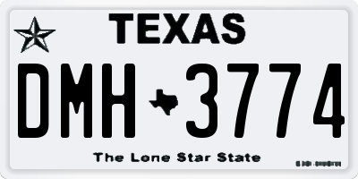TX license plate DMH3774