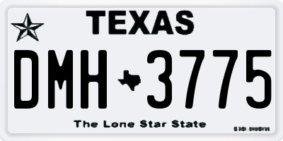 TX license plate DMH3775