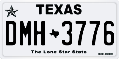 TX license plate DMH3776