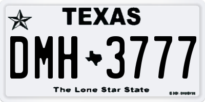 TX license plate DMH3777