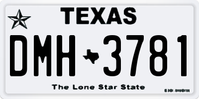TX license plate DMH3781