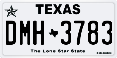 TX license plate DMH3783