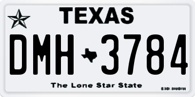 TX license plate DMH3784