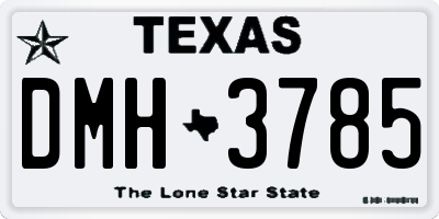 TX license plate DMH3785