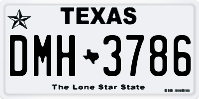 TX license plate DMH3786