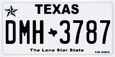 TX license plate DMH3787