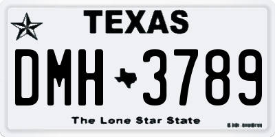 TX license plate DMH3789