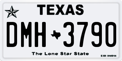 TX license plate DMH3790