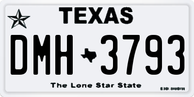 TX license plate DMH3793