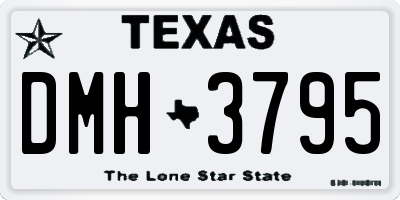 TX license plate DMH3795