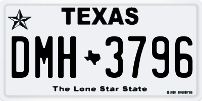 TX license plate DMH3796