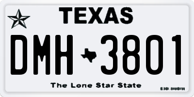 TX license plate DMH3801