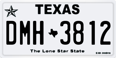 TX license plate DMH3812