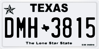 TX license plate DMH3815