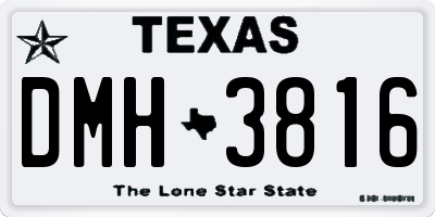 TX license plate DMH3816