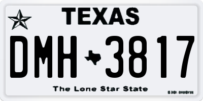 TX license plate DMH3817