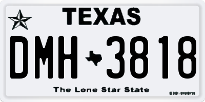 TX license plate DMH3818