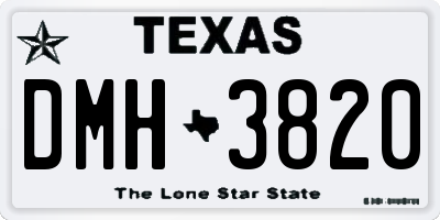 TX license plate DMH3820