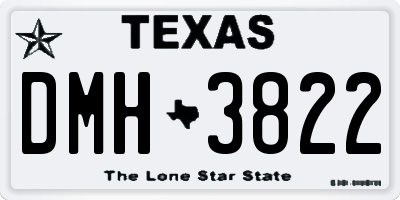 TX license plate DMH3822