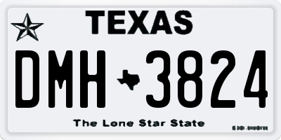 TX license plate DMH3824