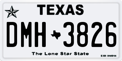 TX license plate DMH3826