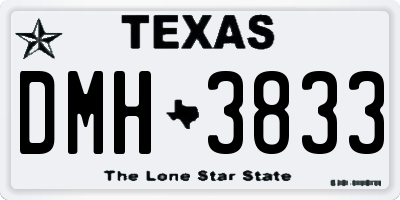 TX license plate DMH3833
