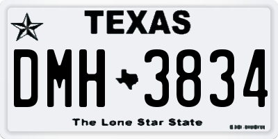 TX license plate DMH3834