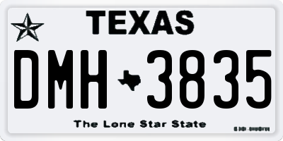 TX license plate DMH3835