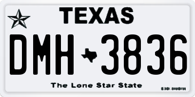 TX license plate DMH3836