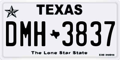 TX license plate DMH3837
