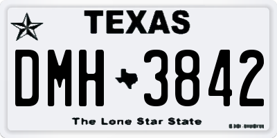 TX license plate DMH3842