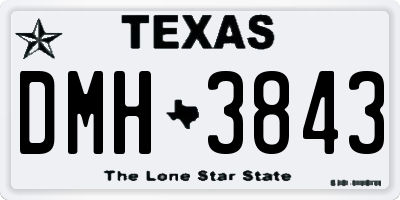 TX license plate DMH3843