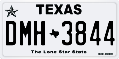TX license plate DMH3844