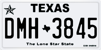 TX license plate DMH3845
