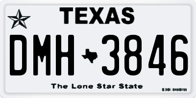 TX license plate DMH3846