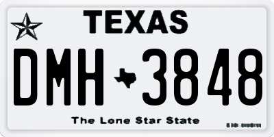 TX license plate DMH3848