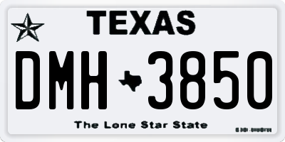 TX license plate DMH3850
