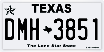 TX license plate DMH3851
