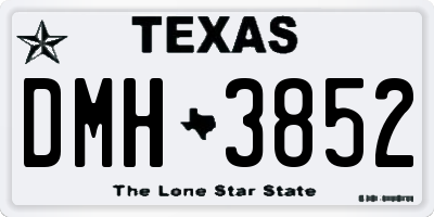 TX license plate DMH3852