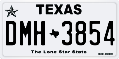 TX license plate DMH3854