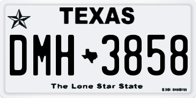 TX license plate DMH3858