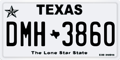 TX license plate DMH3860